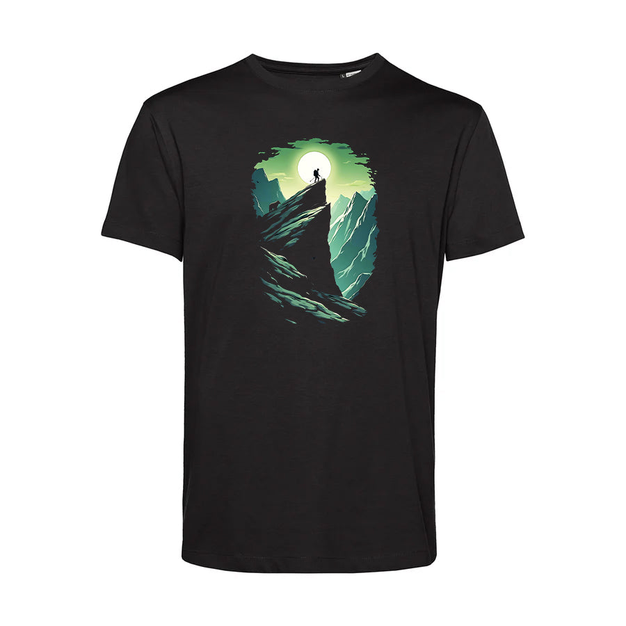 Light Basic Herren T-Shirt - Gipfelbesteigung bei Mondschein