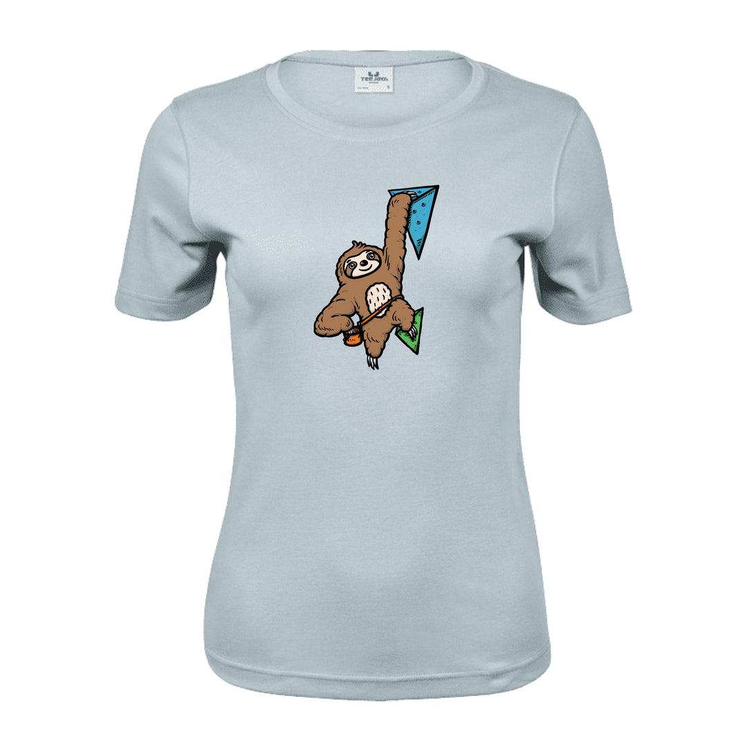 AthleticFit Komfort Damen T-Shirt - Boulderndes Faultier
