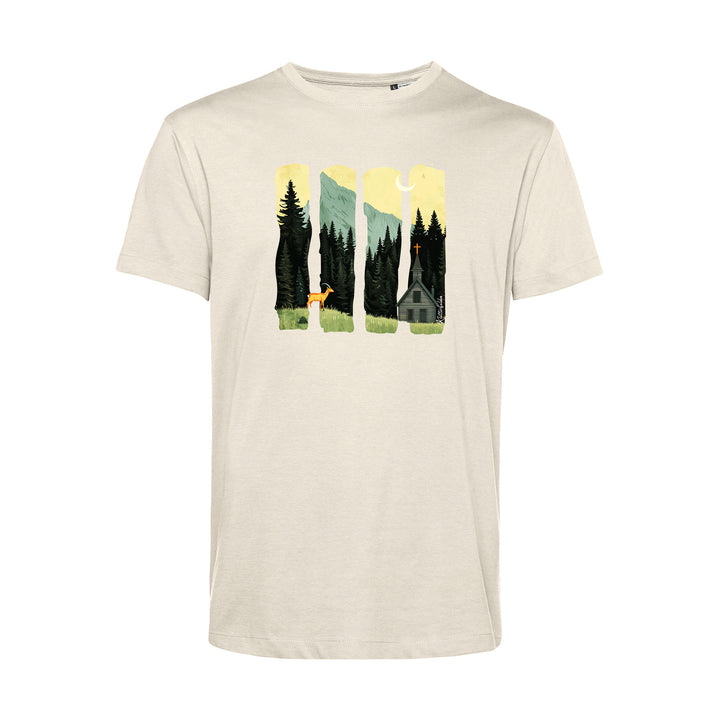 Herren T-Shirt - Serene Summer Mountain Scene With Ibex