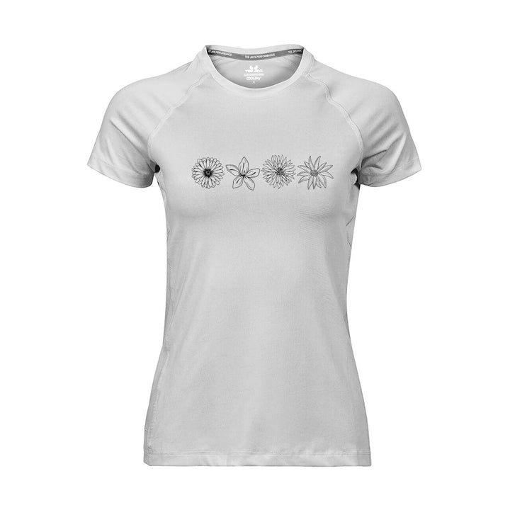 CoolDry Sport Damen Polyester Funktionsshirt - Bergblumen