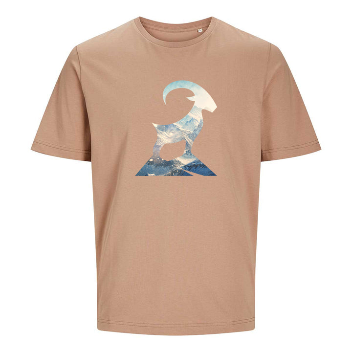 ComfortCore Premium Herren Shirt - Steinbock mit Berglandschaft