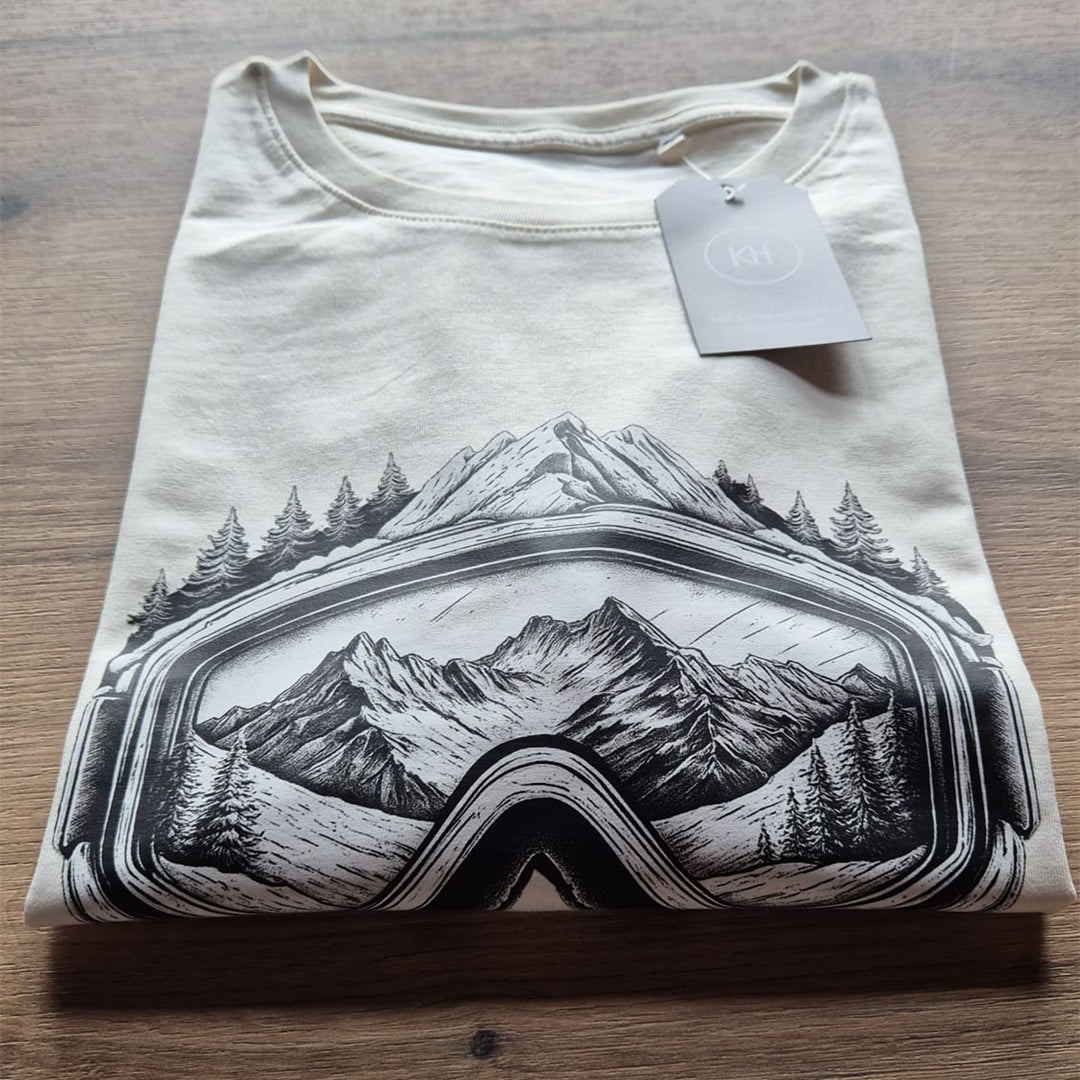 ComfortCore Premium Herren Shirt - Skimaske mit Winter Berglandschaft