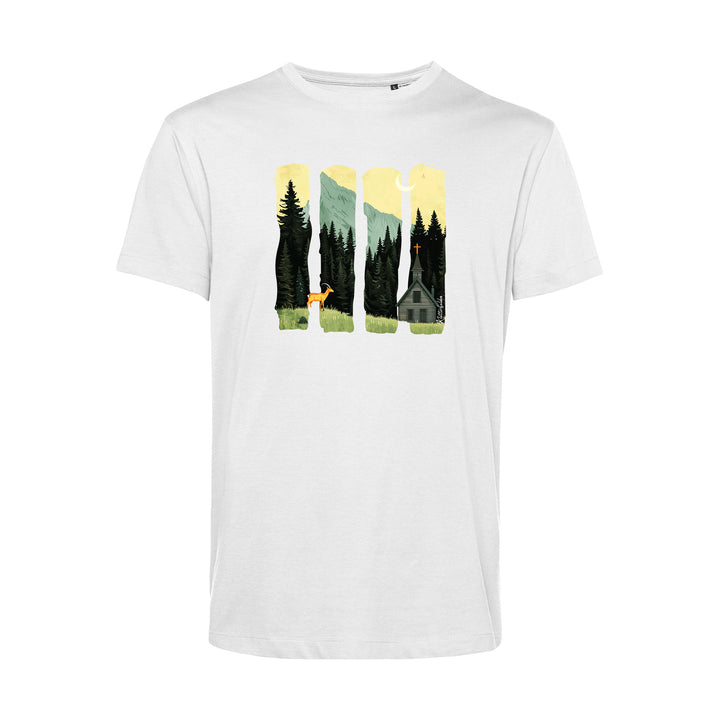 Herren T-Shirt - Serene Summer Mountain Scene With Ibex