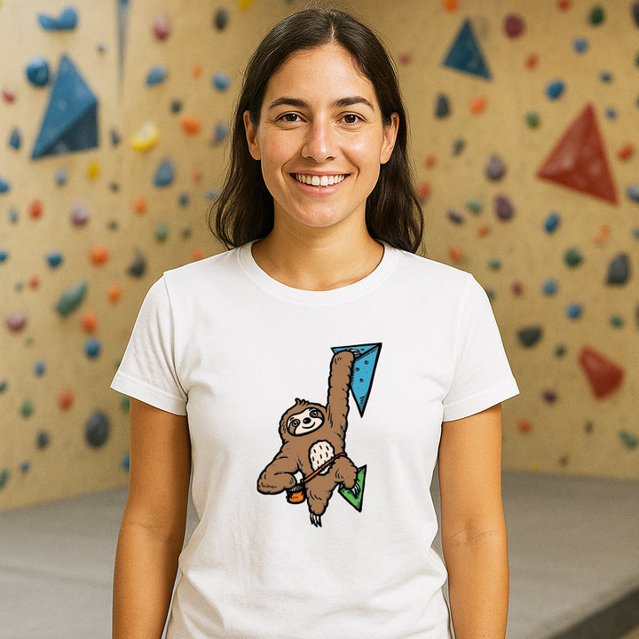 Damen T-Shirt - Boulderndes Faultier