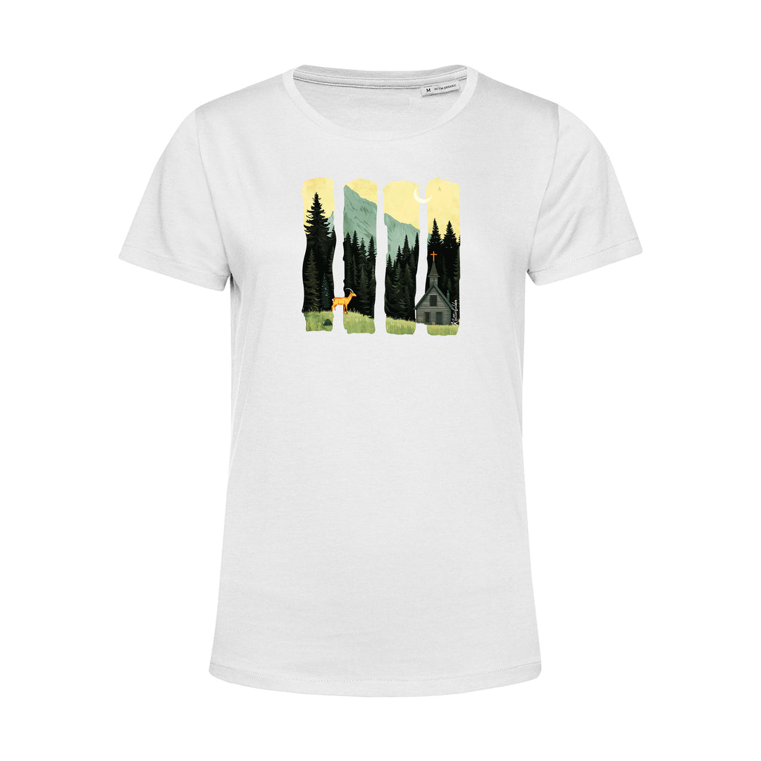 Damen T-Shirt - Serene Summer Mountain Scene With Ibex