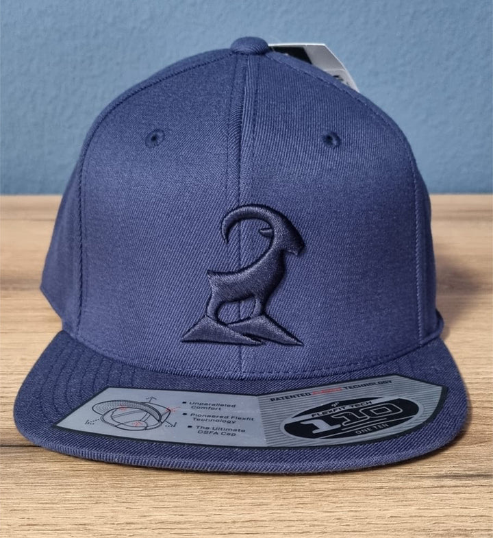 Premium Snapback Cap mit 3D-Stick - Steinbock Logo (Navy Blue)