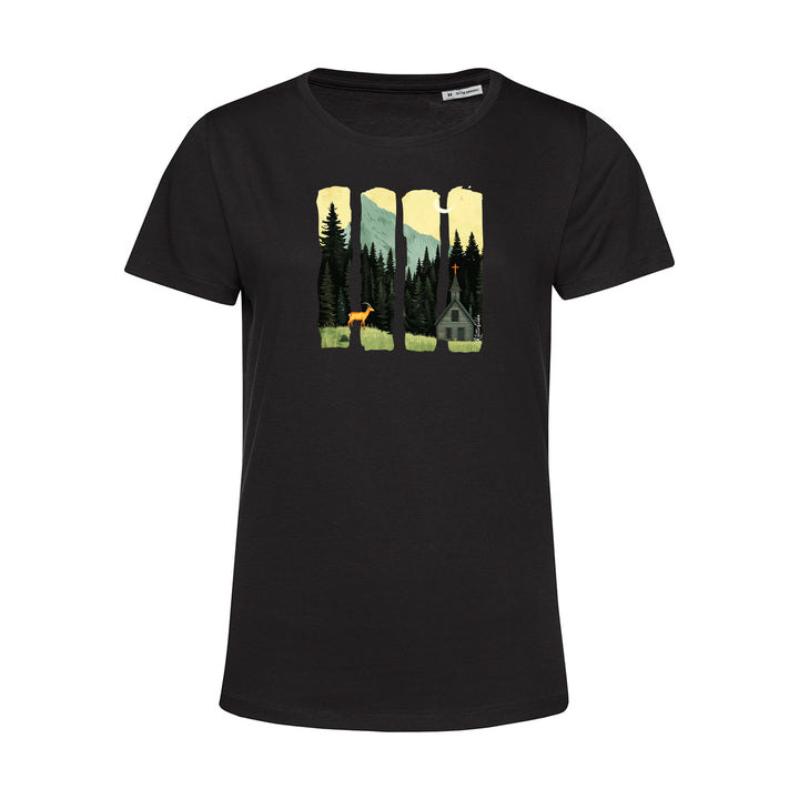 Damen T-Shirt - Serene Summer Mountain Scene With Ibex