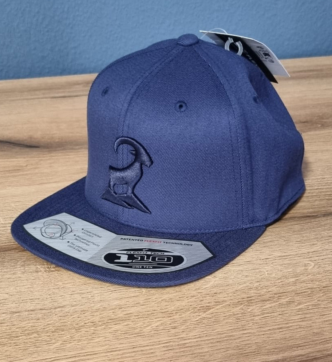 Premium Snapback Cap mit 3D-Stick - Steinbock Logo (Navy Blue)