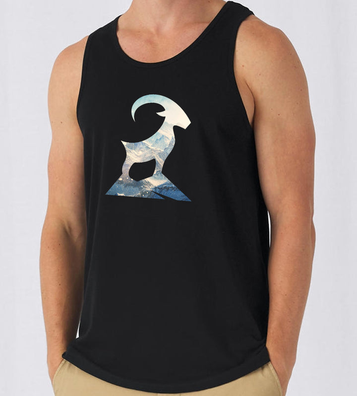 Herren Tanktop - Steinbock mit Berglandschaft