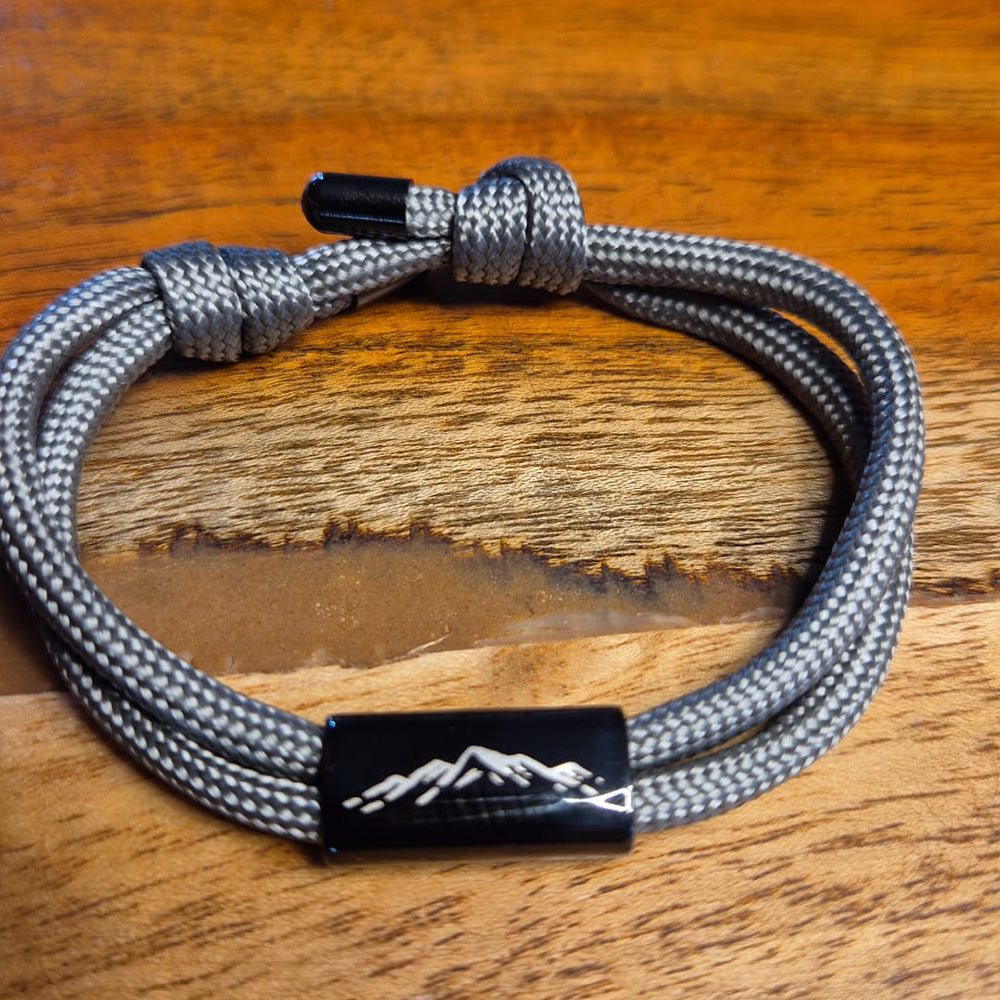 Armband Kona Paracord mit Edelstahl Veredelung - Berglandschaft
