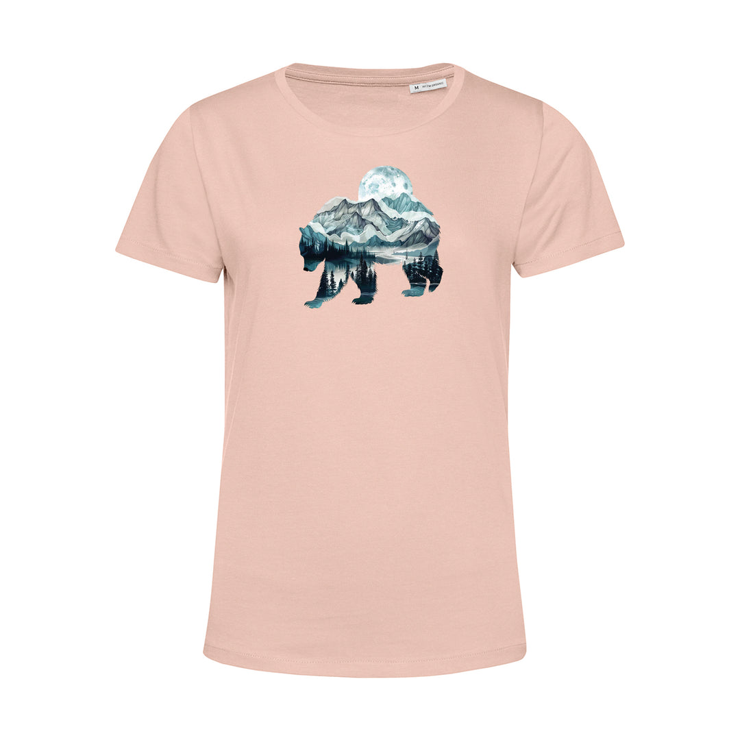 Damen T-Shirt - Bär mit mystischen Bergen