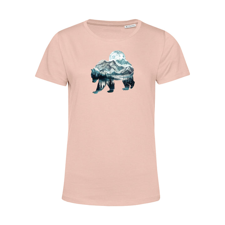 Damen T-Shirt - Bär mit mystischen Bergen