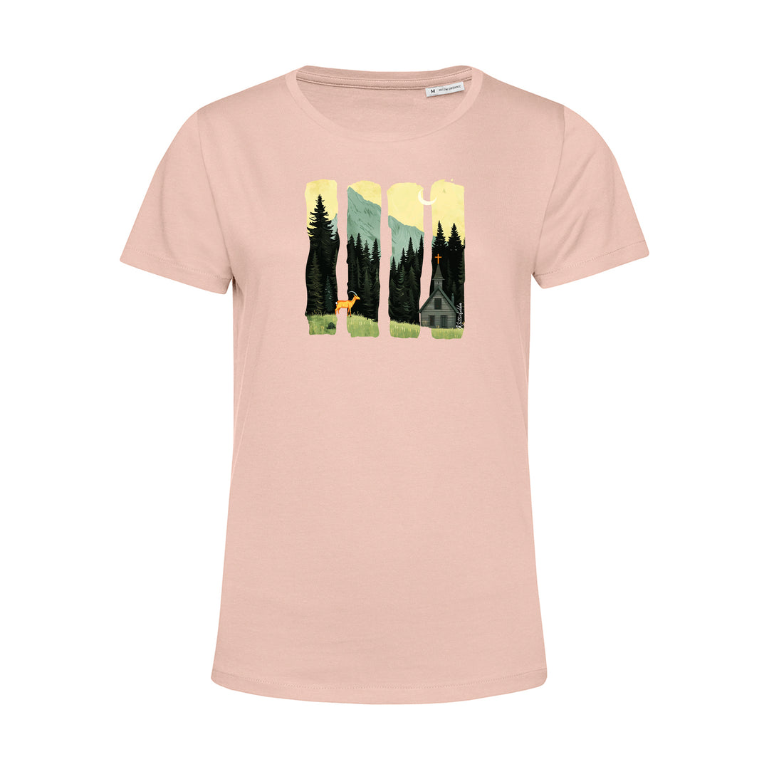 Damen T-Shirt - Serene Summer Mountain Scene With Ibex