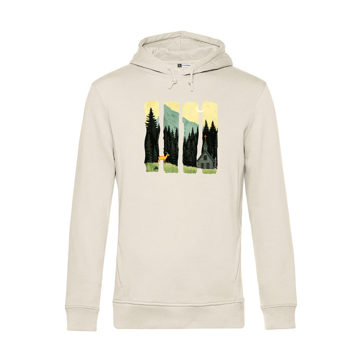 Herren Hoodie - Serene Summer Mountain Scene With Ibex