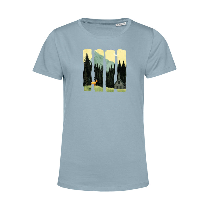 Damen T-Shirt - Serene Summer Mountain Scene With Ibex