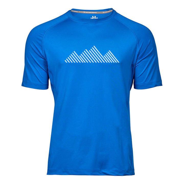 CoolDry Sport Herren Polyester  Funktionsshirt - Minimalistische Strich Berge