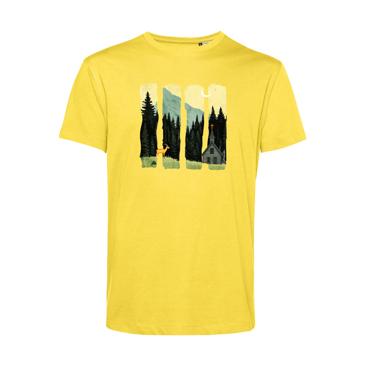 Herren T-Shirt - Serene Summer Mountain Scene With Ibex