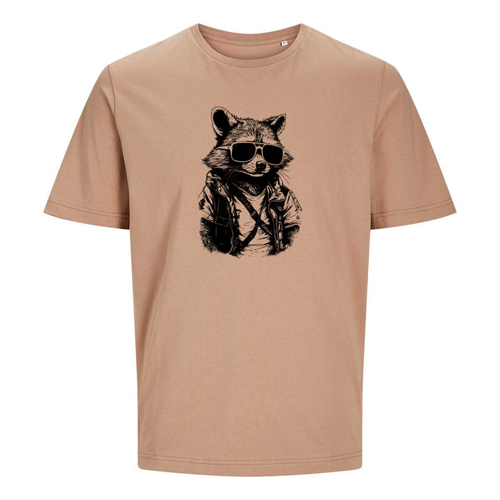 ComfortCore Premium Herren Shirt - Cooler Waschbär mit Sonnenbrille