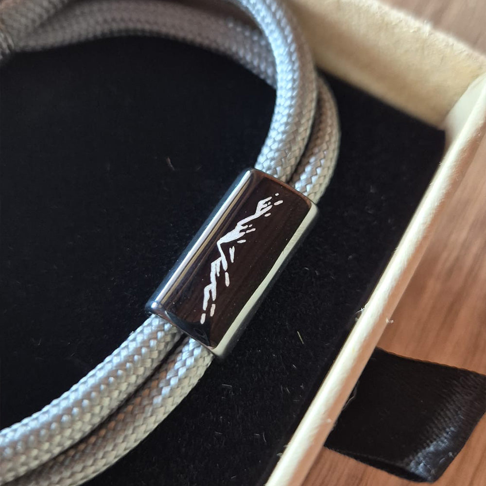 Armband Kona Paracord mit Edelstahl Veredelung - Berglandschaft