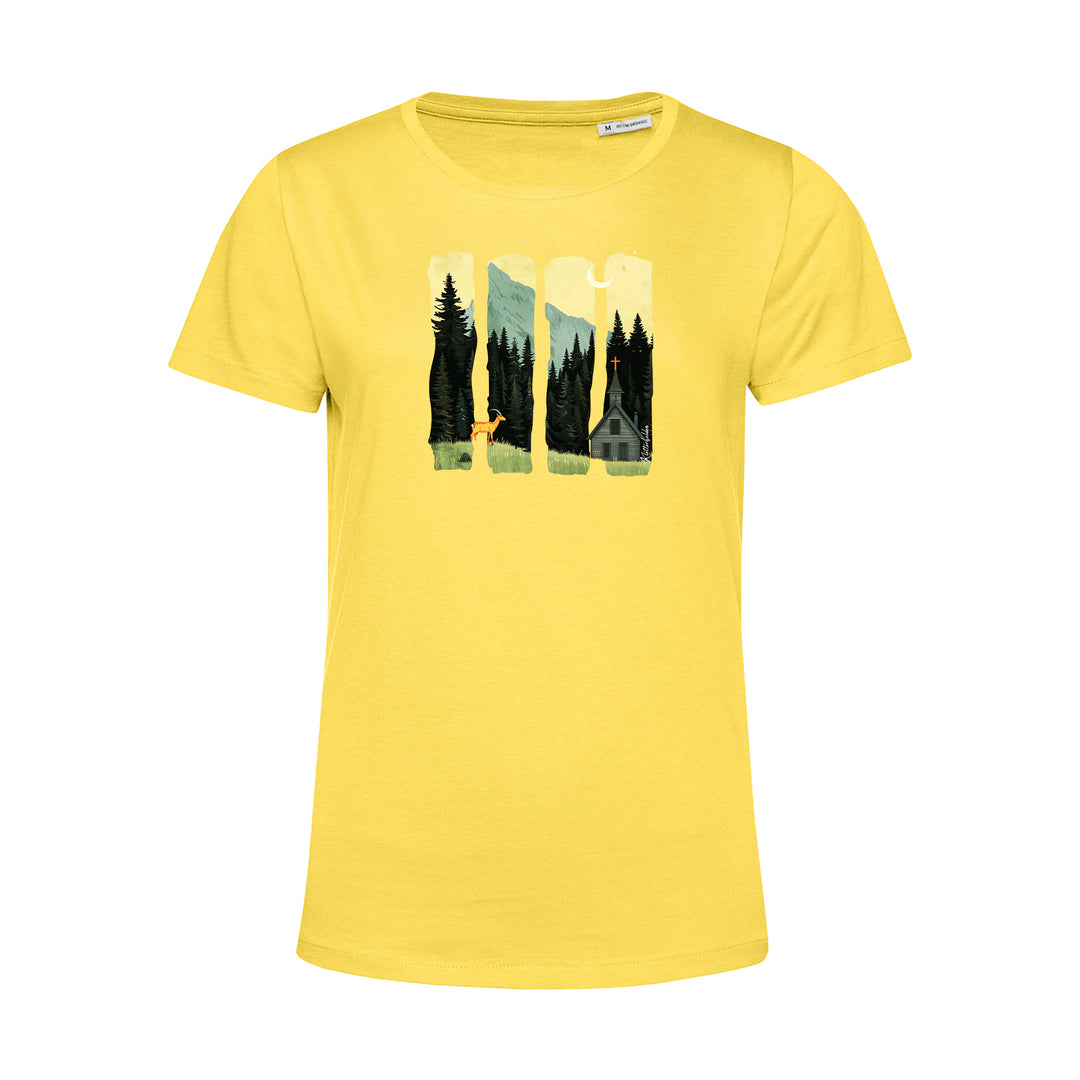 Damen T-Shirt - Serene Summer Mountain Scene With Ibex