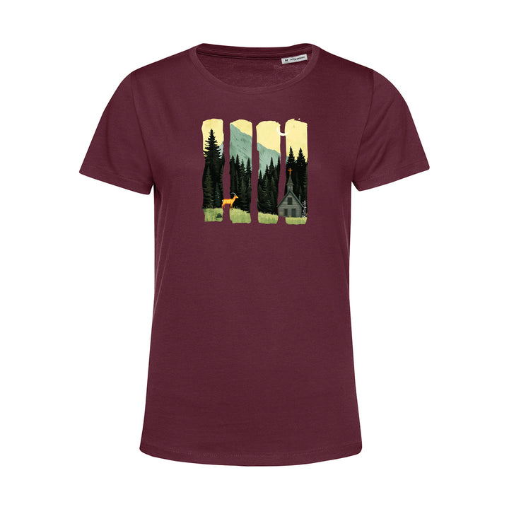 Damen T-Shirt - Serene Summer Mountain Scene With Ibex