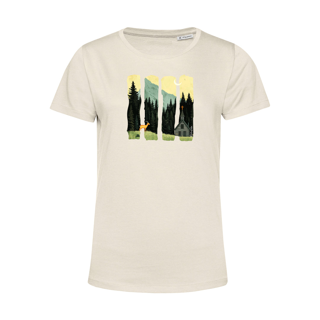 Damen T-Shirt - Serene Summer Mountain Scene With Ibex