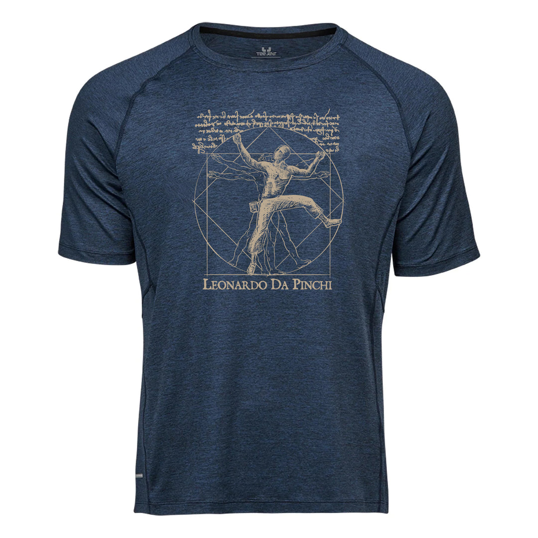 CoolDry Performance Herren Shirt - Leonardo Da Pinchi Vitruvian Climber