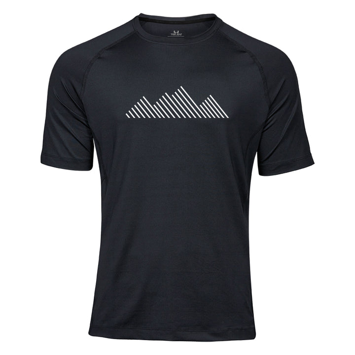 CoolDry Performance Herren Shirt - Minimalistische Strich Berge