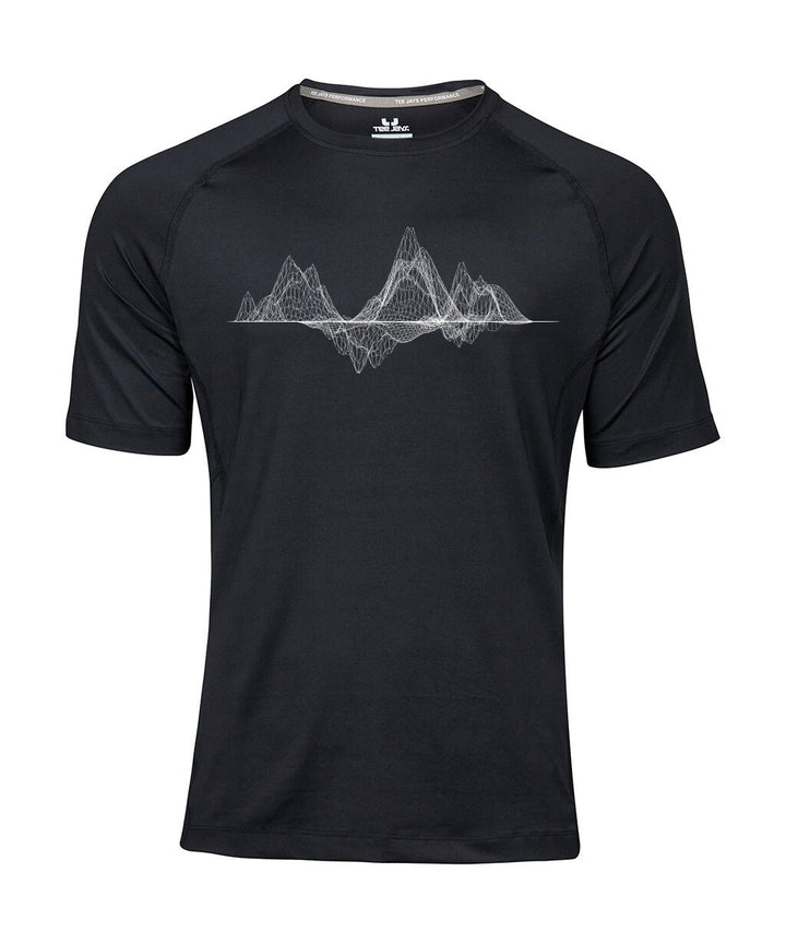 CoolDry Performance Herren Shirt - Mountain Wireframe