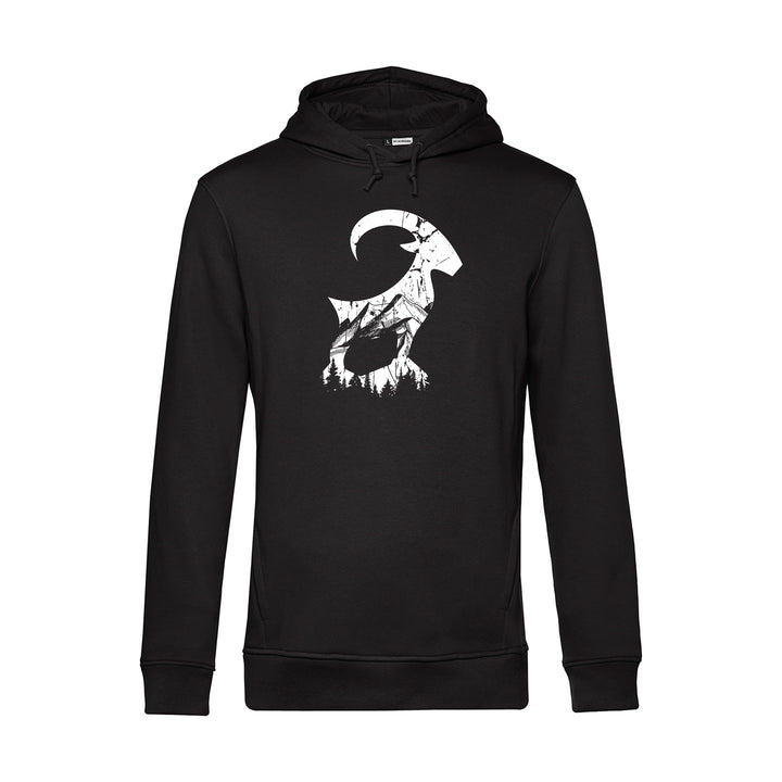 Herren Hoodie - Steinbock Mit Bergen Und Wald