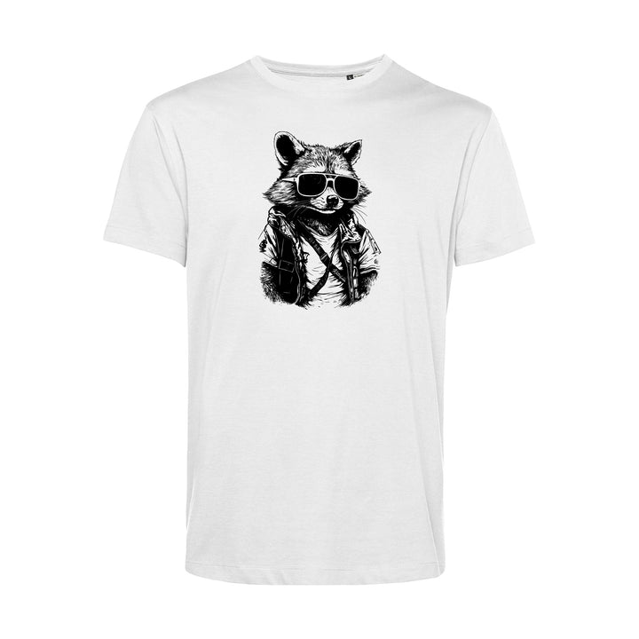 Herren T-Shirt - Cooler Waschbär mit Sonnenbrille