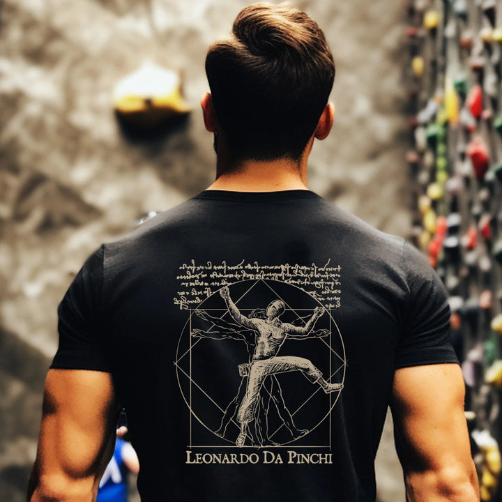 Herren T-Shirt - Leonardo Da Pinchi Vitruvian Climber