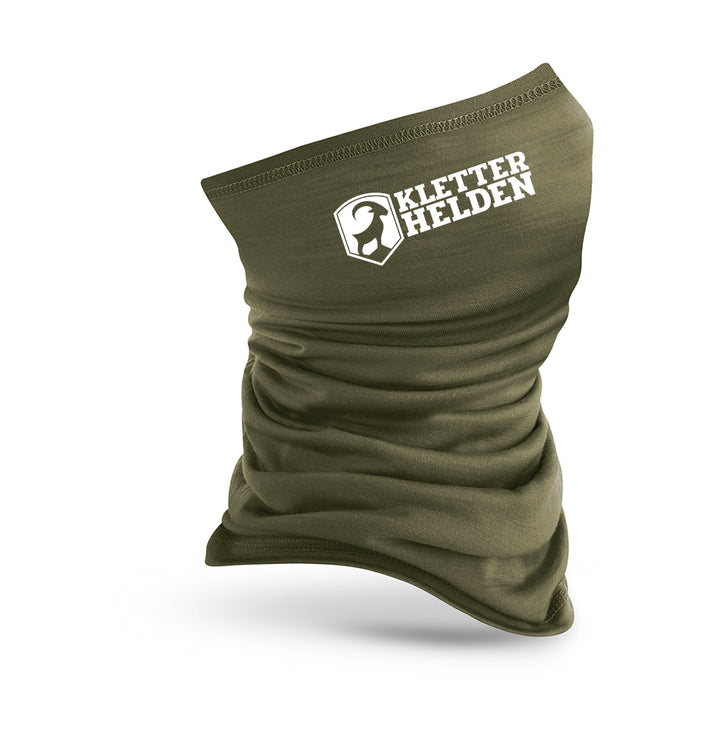 Merino Multifunktionstuch Schlauchtuch - 100% Merinowolle - KLETTERHELDEN-Logo