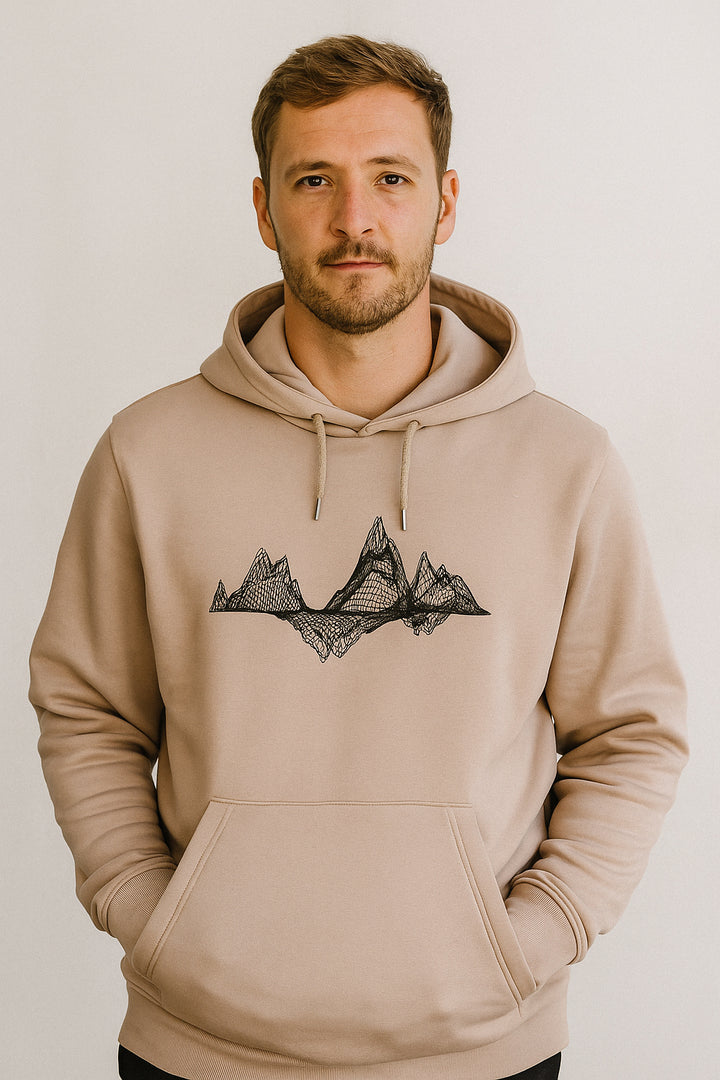 Unisex Hoodie Premium Bio Kapuzenpullover - Mountain Wireframe