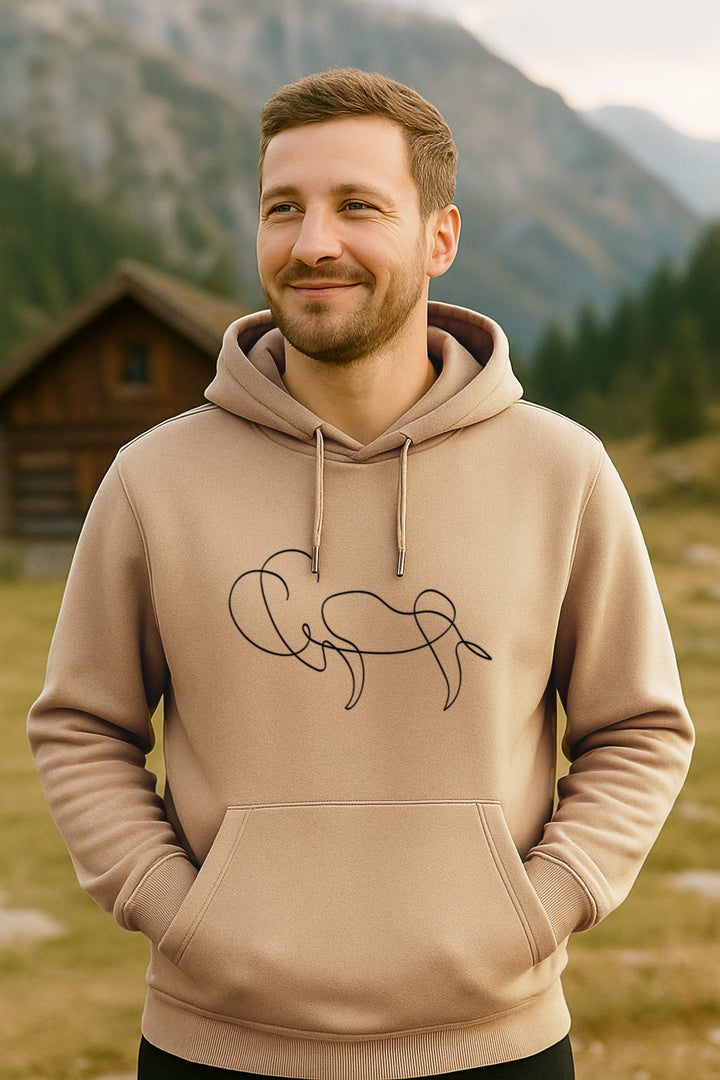 Unisex Hoodie Premium Bio Kapuzenpullover - Steinbock Line Art