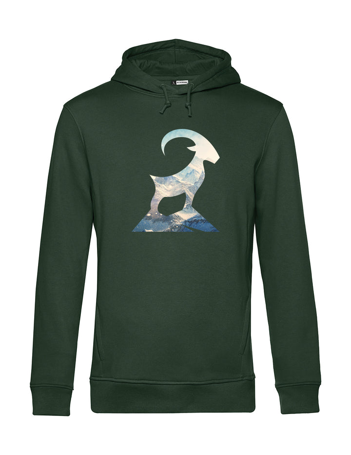 Herren Hoodie - Steinbock mit Berglandschaft