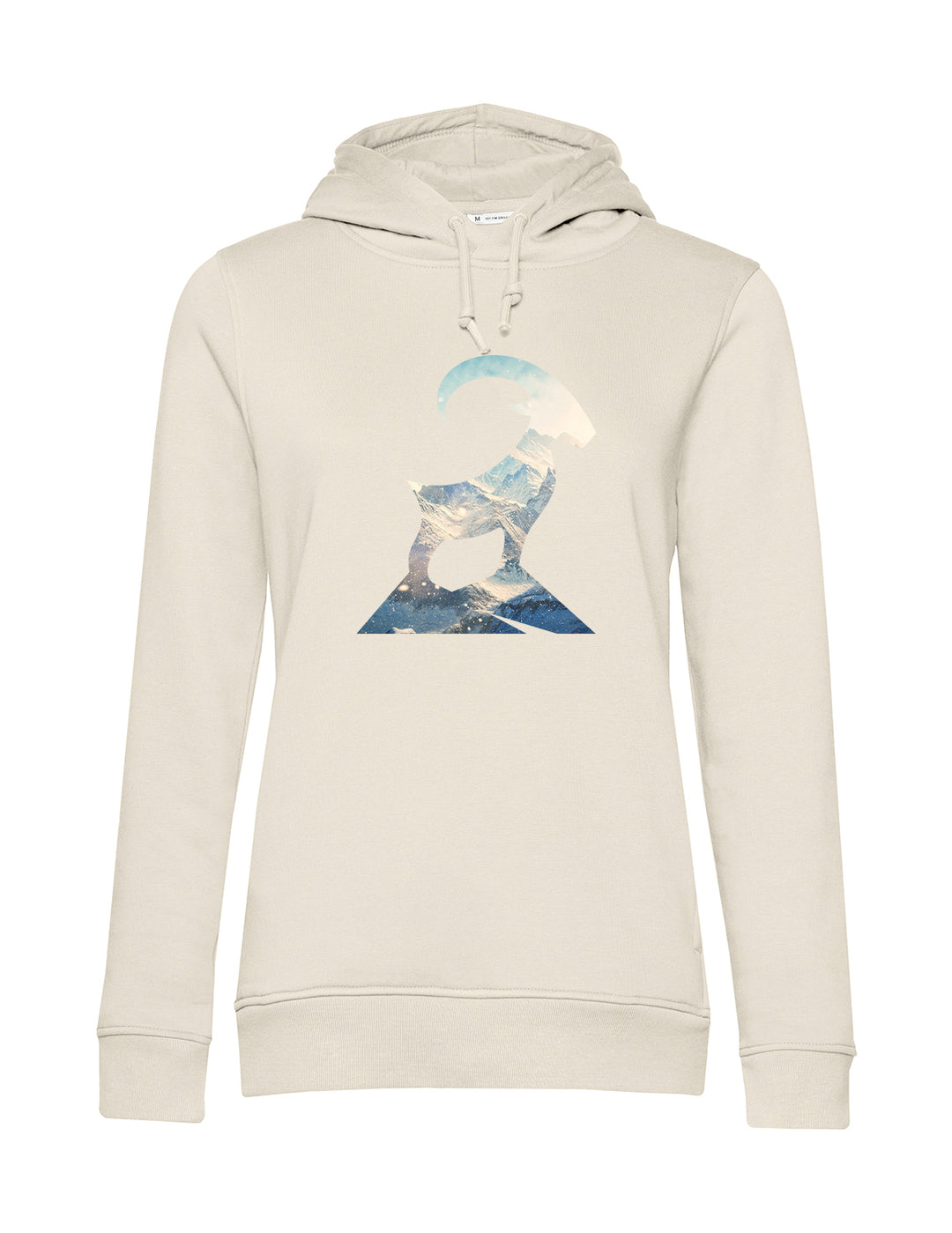 Damen Hoodie - Steinbock mit Berglandschaft